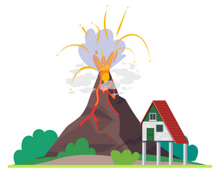 volcano eruption natural disaster and cataclysm vector image