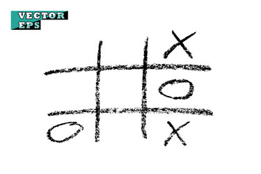 chalk game tic tac toe vector