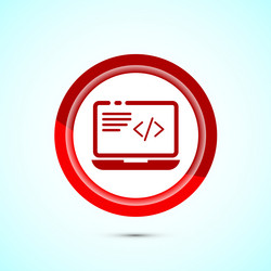 coding icon design web development red vector image