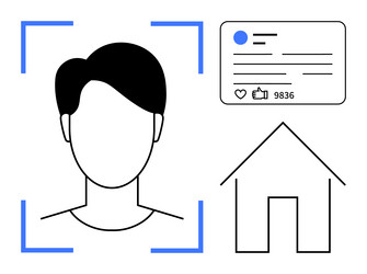digital identity verification with profile vector image