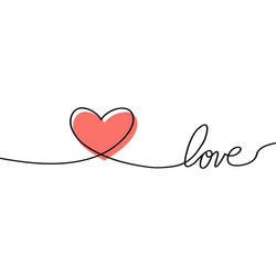 Glitch Heart in Continuous Lines vector image
