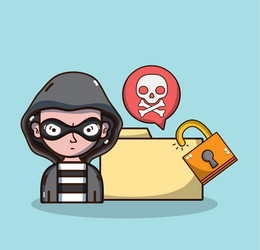 Hacker and security system technology vector