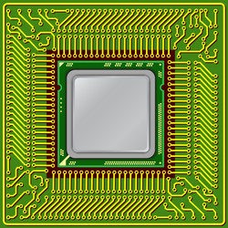 modern computer processor vector image