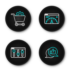 set line customer product rating browser setting vector image