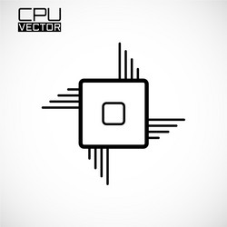 cpu microprocessor microchip circuit board vector image