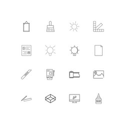 creative process and design linear thin icons set vector image