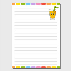 sheet template for notebook notepad diary funny vector image