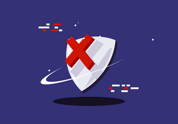 Shield with a red cross vector