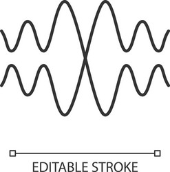 Sound audio wave linear icon thin line vibration vector