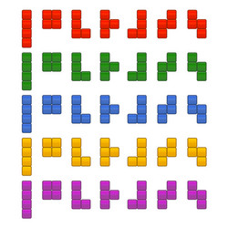 Set of colorful blocks for Tetris game. Vector illustration. 9102301 Vector  Art at Vecteezy