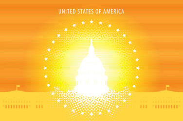 banner or card with image of the us capitol vector