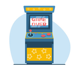 retro arcade game machine with over vector image