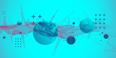 Science Wireframe Background - Plexus Effect vector image