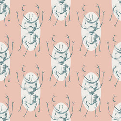 Hand drawn sketch beetles seamless pattern Vector Image
