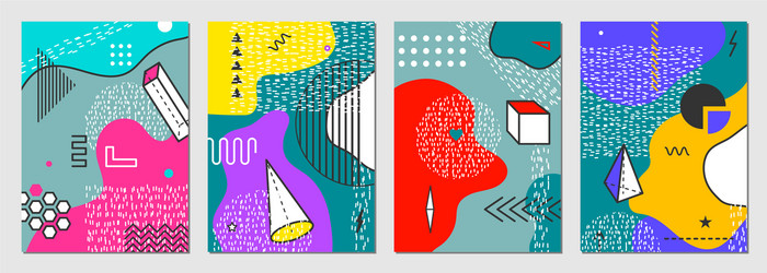 memphis abstract pattern background with flat vector image