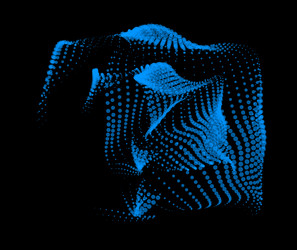 3d dynamic node of big data dots science wave vector image