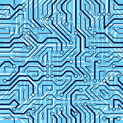 Circuit board seamless pattern background vector