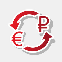 currency exchange sign euro and russia rouble vector