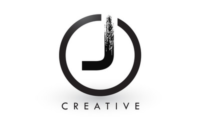 Elegant J Brush Letter Logo Vector Image