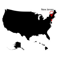 map of the us state new jersey Vector Image