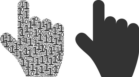 pointer finger mosaic of binary digits vector image