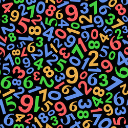 seamless background with color numbers on white vector image