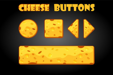 set cheese buttons for user interface vector image