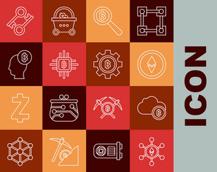 set line blockchain technology ethereum eth vector image