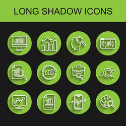 Set line graph chart infographic document vector