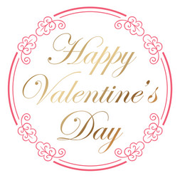 Valentines day emblem or icon on white background vector