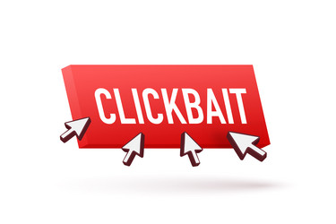 clickbait red button hand click icon symbol vector image
