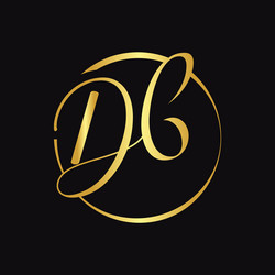 initial db script letter type logo design vector image