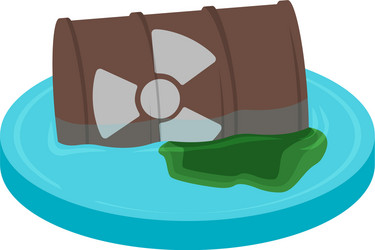 Pollution concept icon and label earth water Vector Image