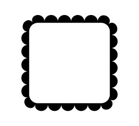 scalloped edge square frame simple rectangle vector image