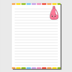 sheet template for notebook notepad diary funny vector image