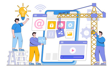 developers building mobile apps and working vector image