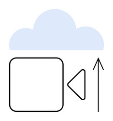 cloud upload video concept with simple camera vector image
