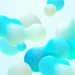 Gradient background with turquoise metaball shapes vector