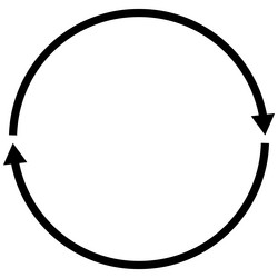 Two round thin arrows in a circle icon on white vector