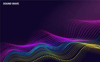 beautiful 3d wave shaped array blended points vector