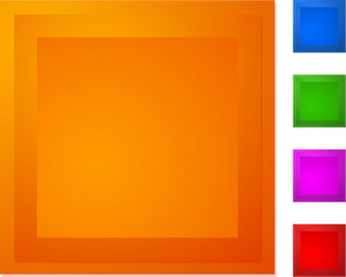 bevel square button banner in 5 color vector image