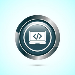 coding icon design web development gray vector image