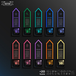 infographic design list with colorful square vector image