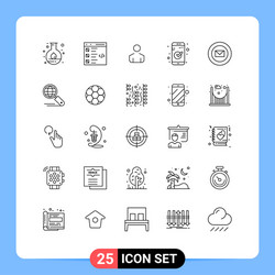 set 25 lines on grid for ribbon ui list vector image
