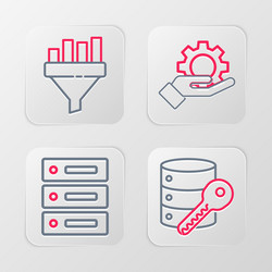 set line server security with key data web vector image