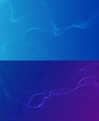 wave of many lines flowing particles abstract vector image