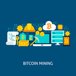 bitcoin mining concept vector image