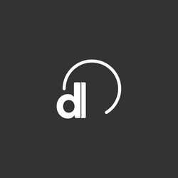 dl initial logo with rounded circle vector image