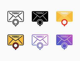 email address icon set with different styles vector image