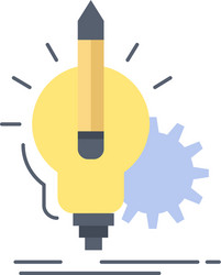 idea insight key lamp lightbulb flat color icon vector image